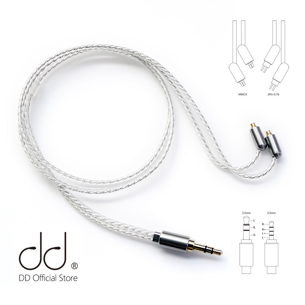 Cable de auriculares DD ddHiFi BC50B 3,5 o 2,5 equilibrado mmcx/0,78 pines para Shanling FiiO SONY HiBy AMPs. Cable adaptador