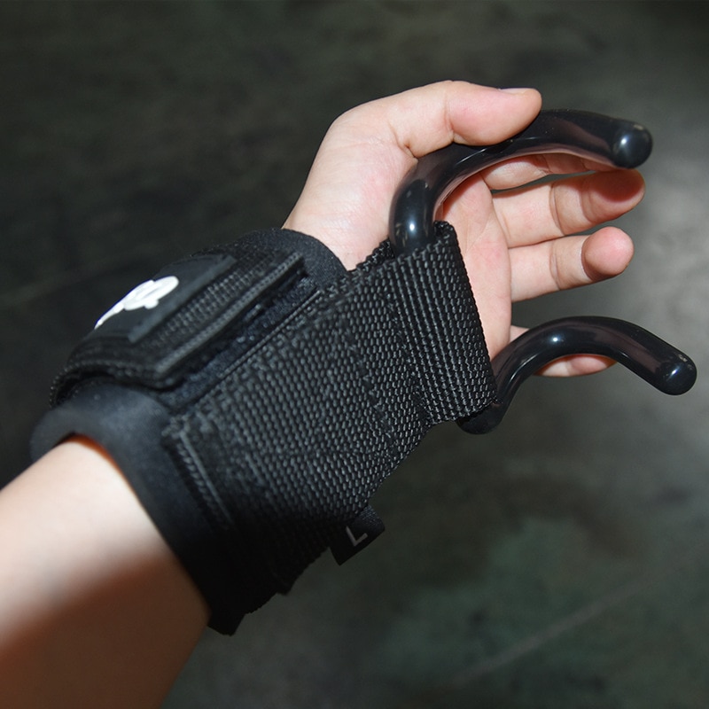 1 Pair Weight Lifting-Hook Hand-Bar Wrist Straps Glove Weightlifting Strength Training Gym Fitness Hook Weight Lifting Gloves