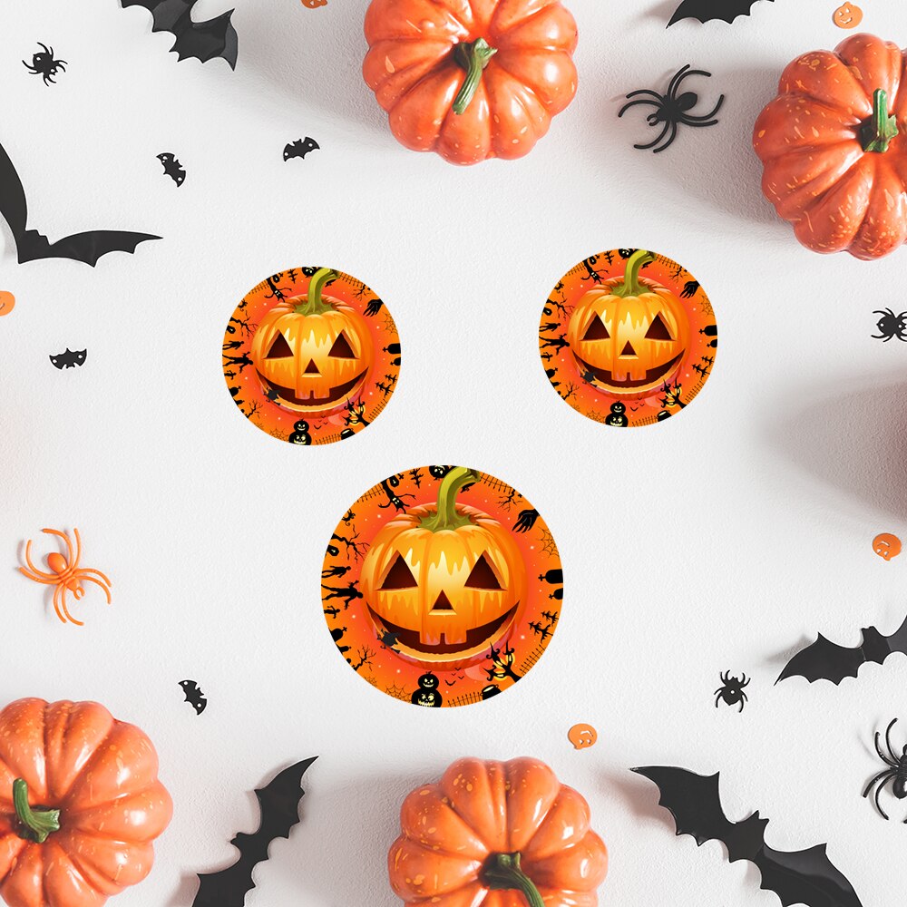 12 Pieces Floor Decals Pumpkin Eyes PVC Stickers Wall Stickers Wall Posters for Halloween Party