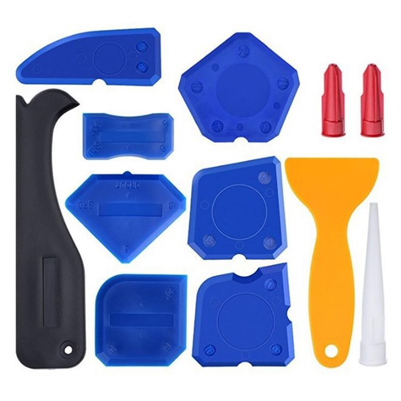 12Pcs/set Car Scraper Film Tool Glass Window Mobile Phone Film Scraper Glass Glue Scraper Plastic Scraper Car Light Film Scraper: Silver