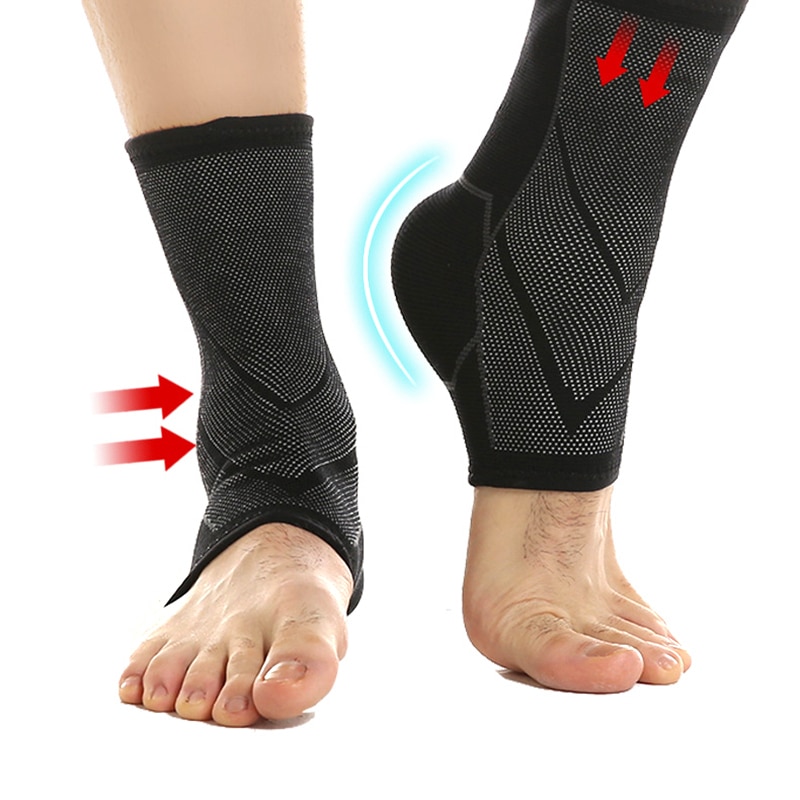 1 stk ankelbøjle kompression støtte ærme elastisk åndbar elastisk fod ærmer udendørs ridning fitness ankelbeskytter