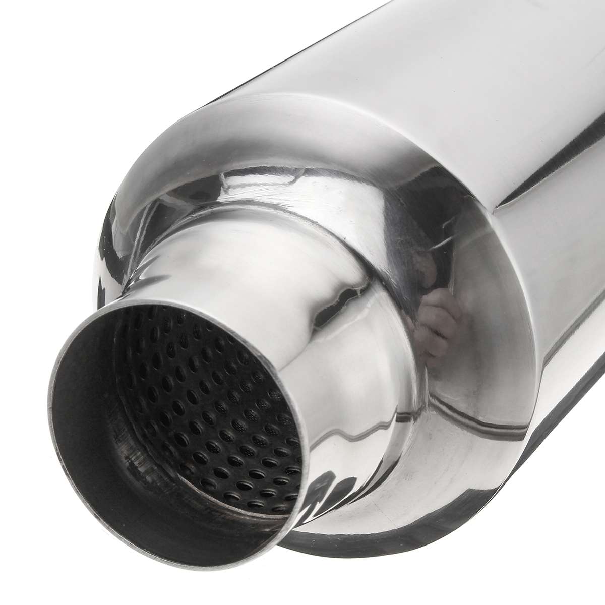 Universale auto di Scarico Del Silenziatore Del Tubo Risonatore 51 millimetri di Ingresso/Uscita di Scarico Punta Del Tubo in Acciaio Inox