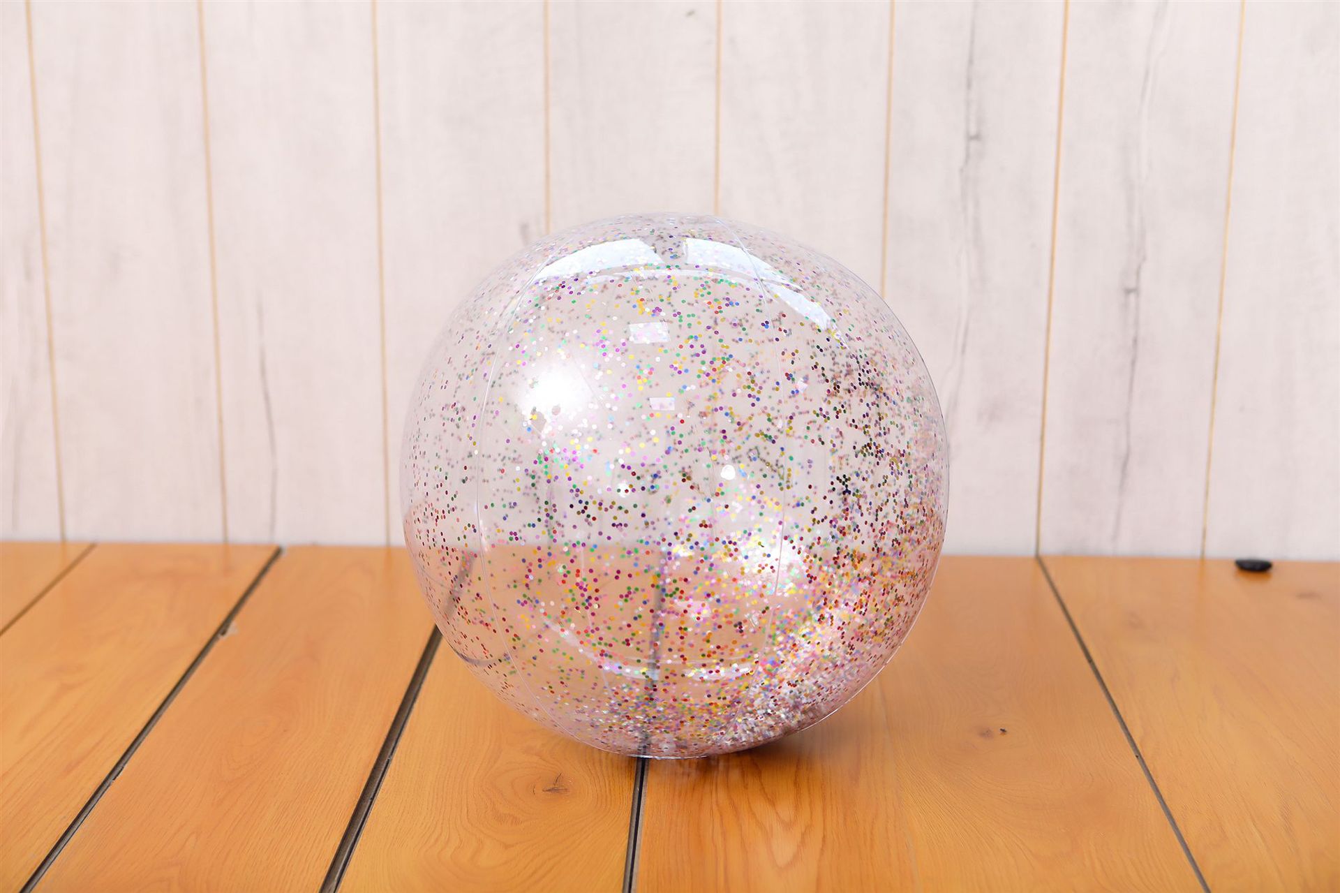 INS Online Celebrity Photographic Prop Inflatable Sequin Beach Ball Transparent PVC Ball Water Toys: 16 Inch Transparent liang pian qiu