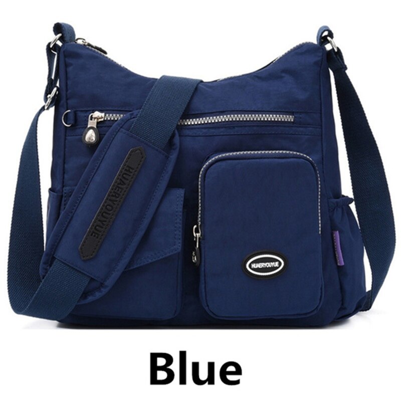 Handtasche, damen-umhängetasche, damen-schultertasche, messenger bag, wasserdichte nylon-geldbörse, haupttasche: Tiefes blau