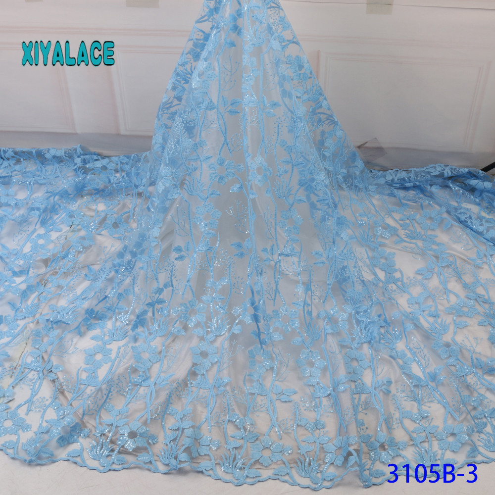 Franske pailletter blondestof kvinder brudekjole afrikansk blondestof blonde afrikansk tyl blondestof  ya3105b-5