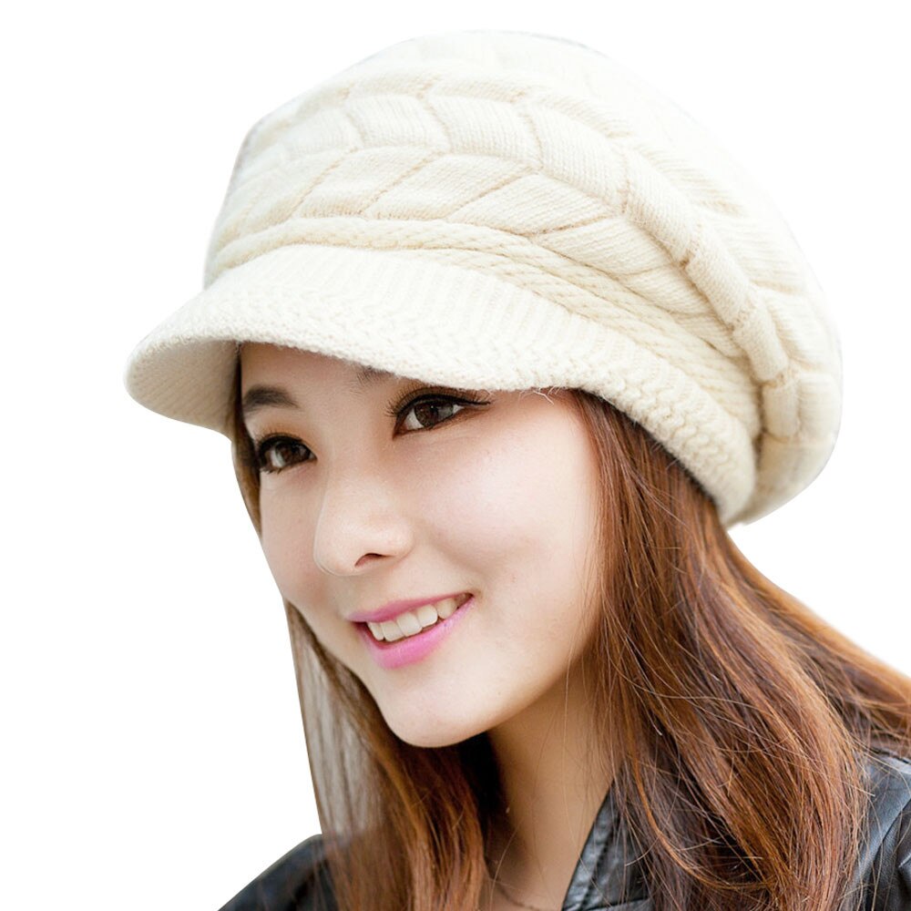 YAMEE Women's Winter Knitted Beanie - Wool-Look Ribbed Cap With Warm Lining