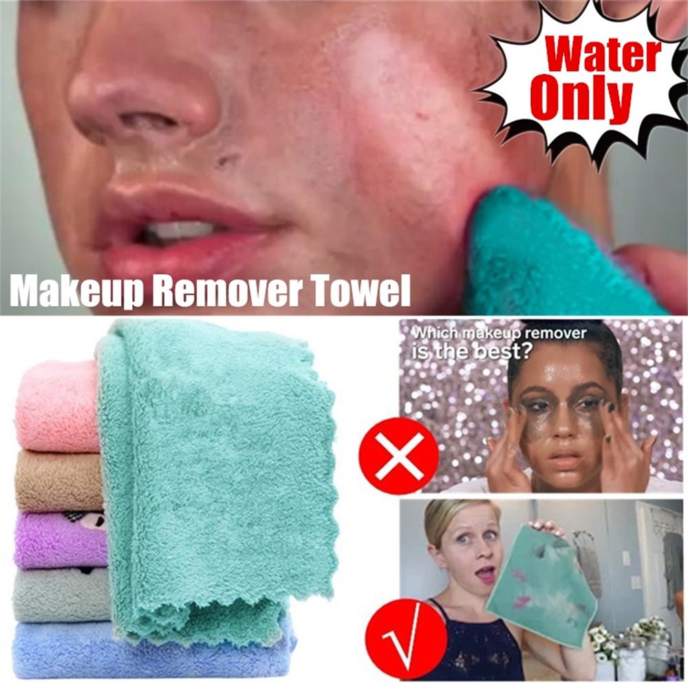 Paño de limpieza facial reutilizable, 1 unidad, 5 colores, patrón aleatorio, desmaquillante, limpieza y belleza, 30x30CM
