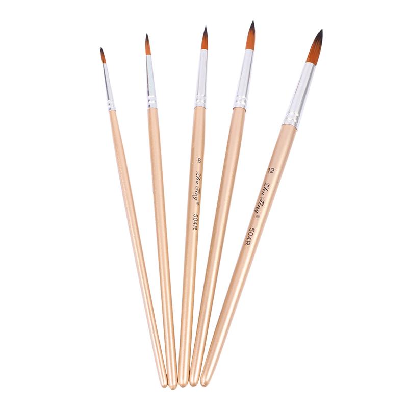 1 Set of 5Pcs Multi-function Nylon Paintbrush Paint Brush Painting Tool for Watercolor Painting Oil Painting: Light Yellow