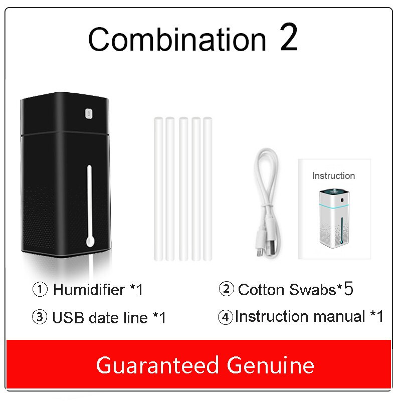 1000ml Ultraschall-luftbefeuchter Romantische Nacht Licht USB Ätherisches Öl Diffusor Luftreiniger Aroma Anion Nebel Hersteller Heimat Sekretariat Auto: Schwarz mit 5 Baumwolle