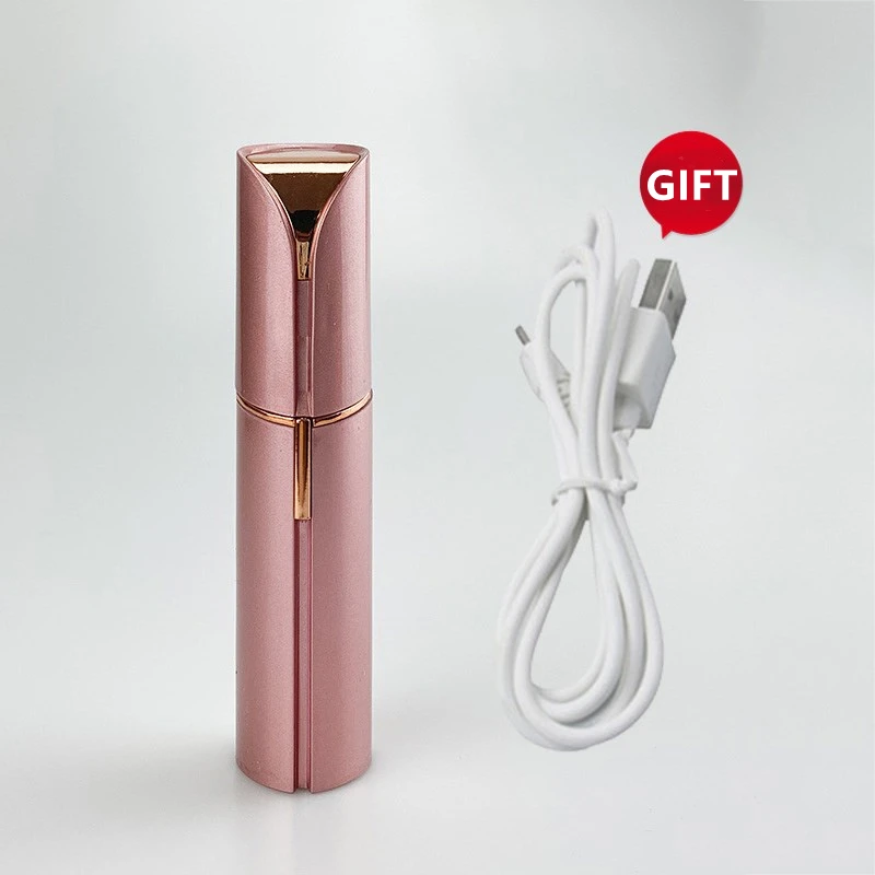 2024 Epilator Gezicht Ontharing Lippenstift Scheerapparaat USB Elektrische Wenkbrauw Trimmer vrouwen Haar Remover Mini Scheerapparaat epilator: Black