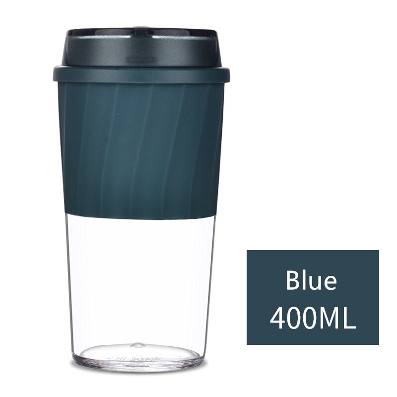 Bærbar 300ml/400ml- tritan materiale kaffekrus anti-skoldning lækagesikker te mælkekop rejse krus til: 400ml blå