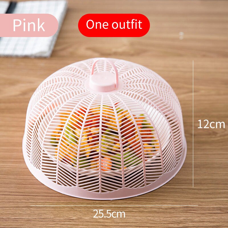 26cm food cover kitchen set dishes easy to clean heat insulation table cover leftover food dust cover protective cover: Pink