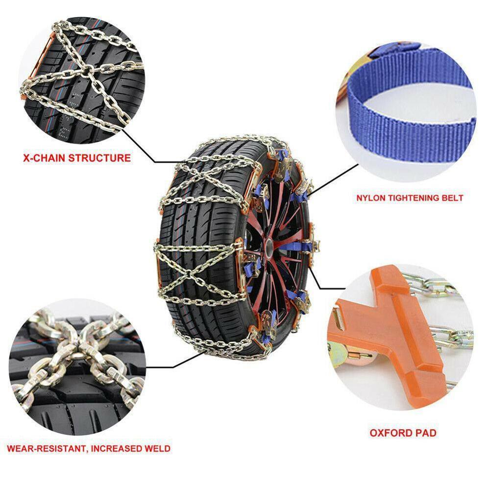 COFSODI 6 Pcs Reusable TPU Car Winter Snow Tire Anti-Skid Chains, Suitable For 265/70/r17, 255/50r20, And Suv's Tires Snow Cable, Emergency Winter Car