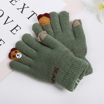 Für 5-9-jahr Kind Karikatur fingerspitzen tragen doppel schicht handschuhe schöNe kreative mädchen warme handschuhe
