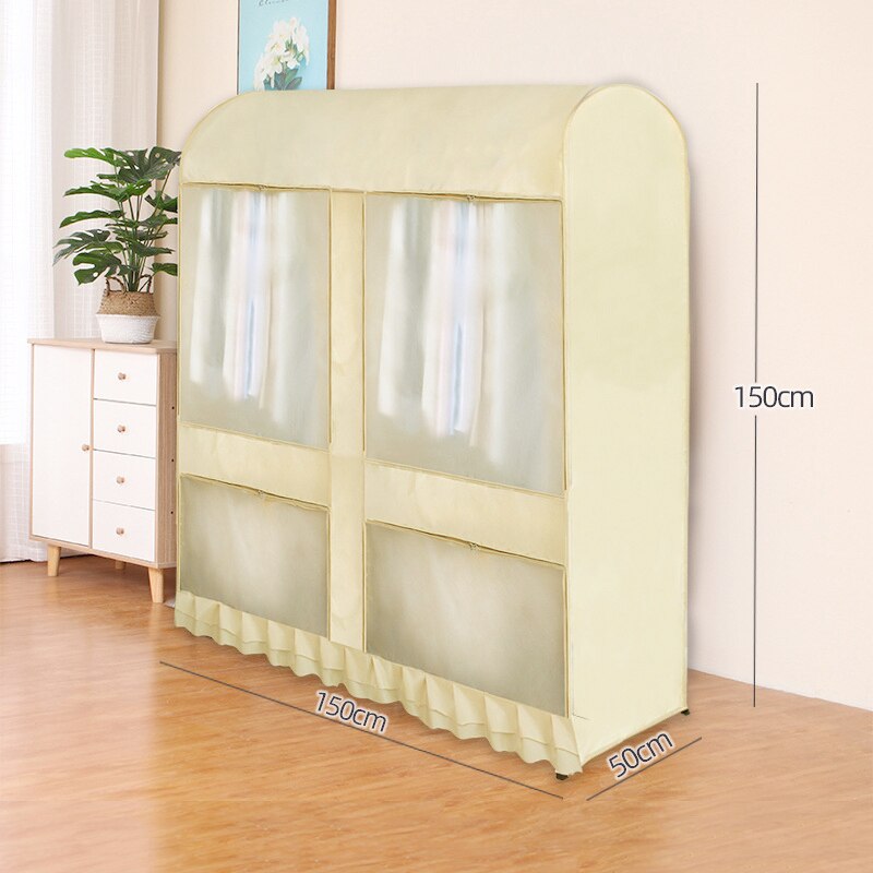 Garment Rack Cover Large Capacity Dustproof Waterproof Clothing Rack Protector with Zipper and Visible Window JW: D