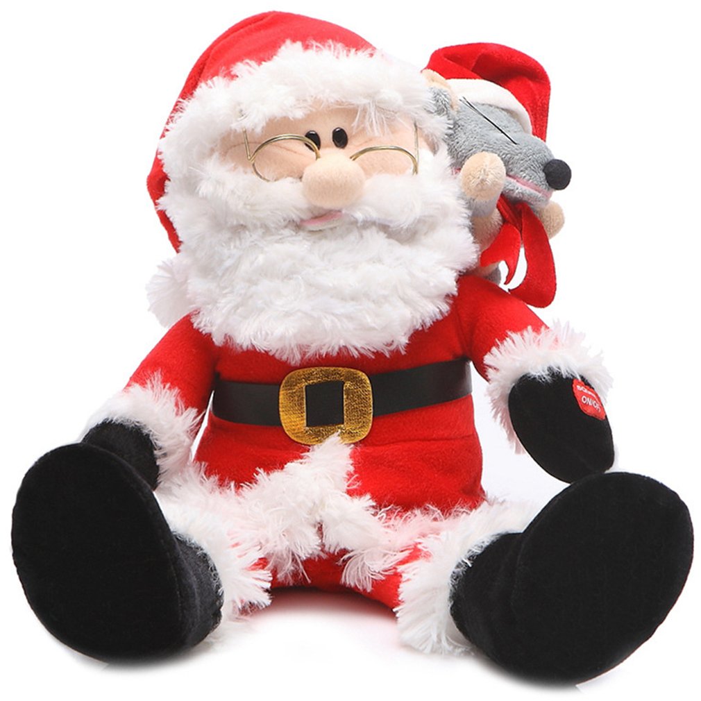 Santa Claus Singing Plush Toy Christmas Interior Decoration Electric Toy Year Santa Claus Doll