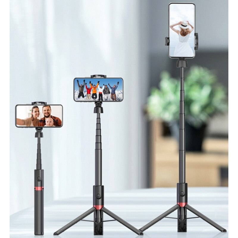Selfie-stick, ausziehbarer und verstellbarer selfie-stick-stativ aus aluminiumlegierung für iphones und android-smartphones