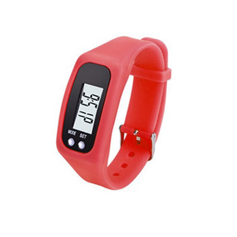 Digital LCD Schrittzähler Run Schritt Walking Distance Calorie Zähler Sport Uhr Armband YA88: Red