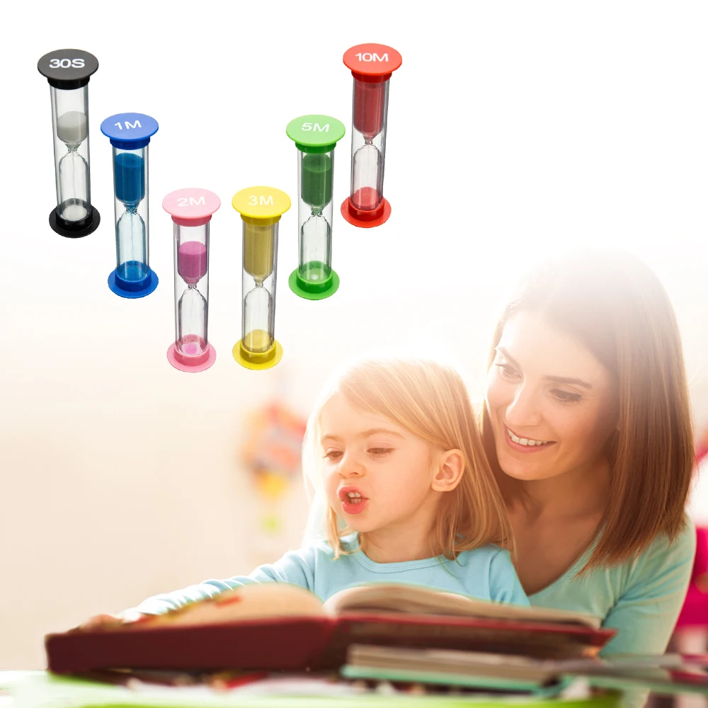 Sandzähler 30 Sekunden/1 Minute/2 Minuten/3 Minuten/5 Minuten/10 Minuten Kunststoff-Sanduhr Kleine Uhr Sanduhr Uhren