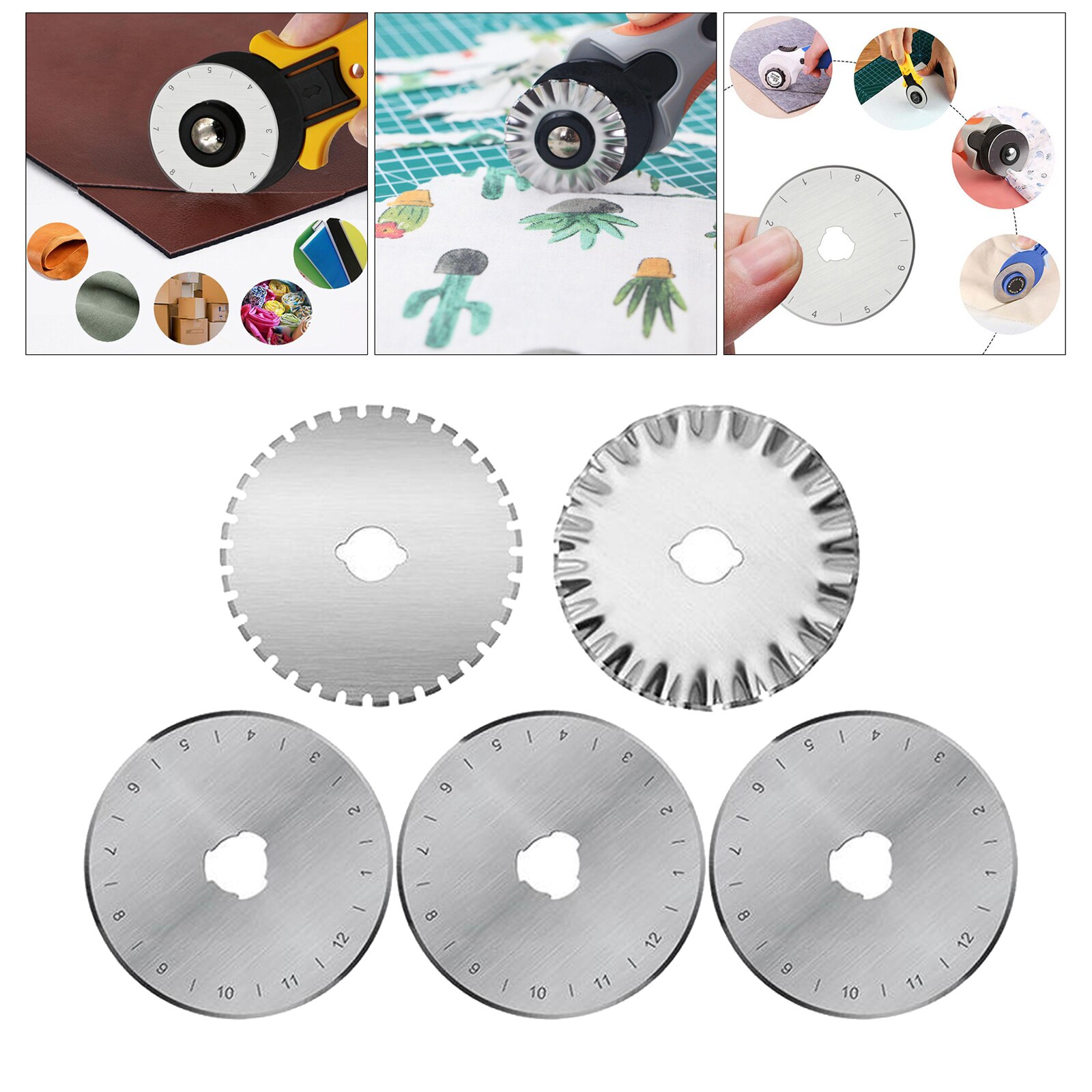 45mm Round Rotary Cutter Blades Set Quilting Cutting Art Craft supplies: 5Pcs 02
