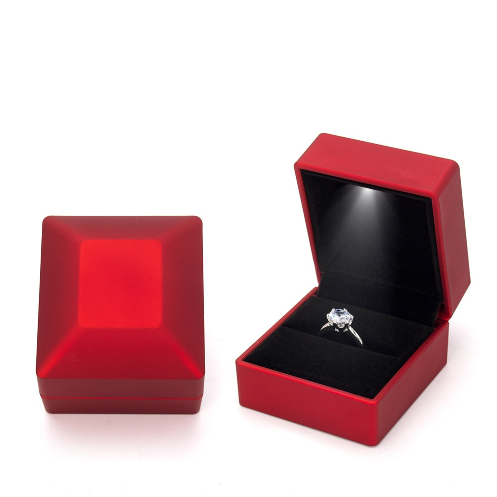 2024 Ringbox mit LED-Licht, Schmuck-Diamant-Ring-Kasten, Aufbewahrung, Ehering-Kasten, Schmuck-Organizer, Aufbewahrung,: verrotten