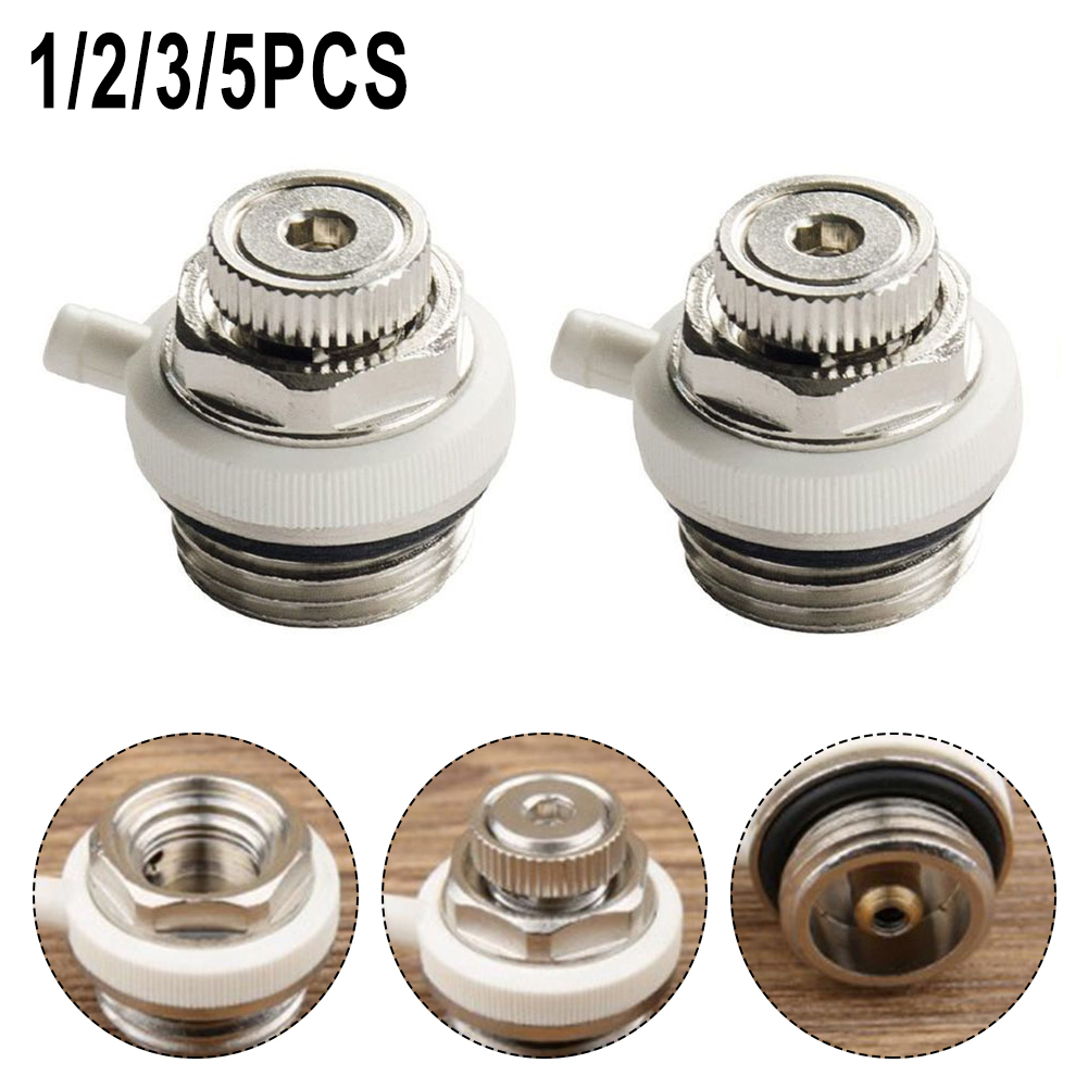 Automatisk lufteventil for radiatorer, automatisk lufteventil for oppvarming, sett  of 1 2 3 5, flerkantsventil ,1/2 ", radiatorlufter
