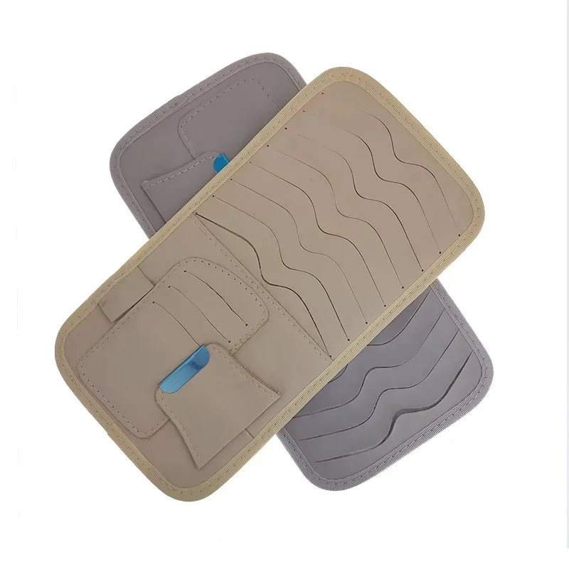 Car DVD Cd Storage Cd Holder Case Bag Disc PU Leather Storage Case Sunglasses Organizer Sun Visor Sunshade Sleeve Wallet Clips