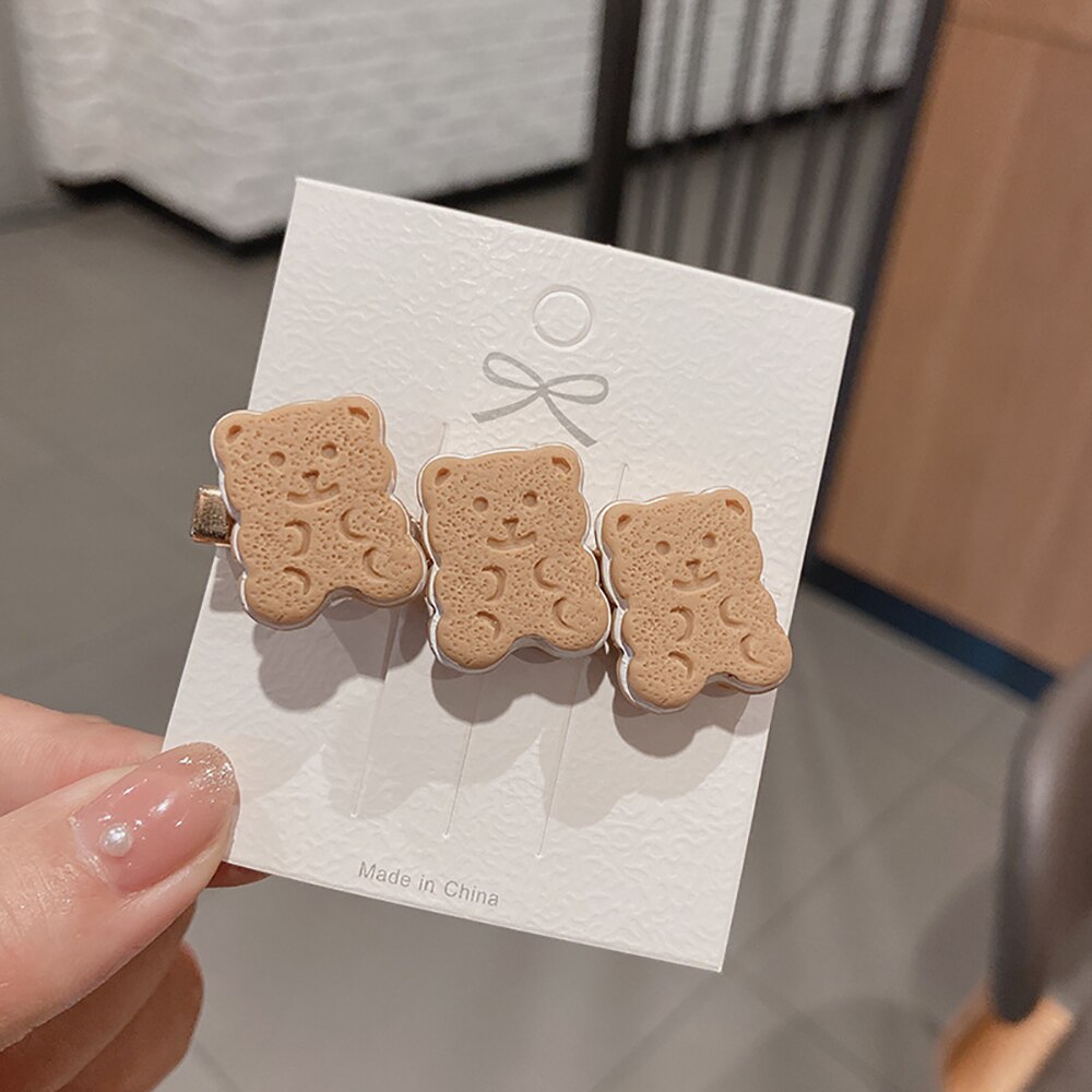 Meisje Creatieve Leuke Biscuit Haarspeld Eenvoudige Temperament Side Top Hair Clips Hoofdtooi Ornament Mode Haaraccessoires