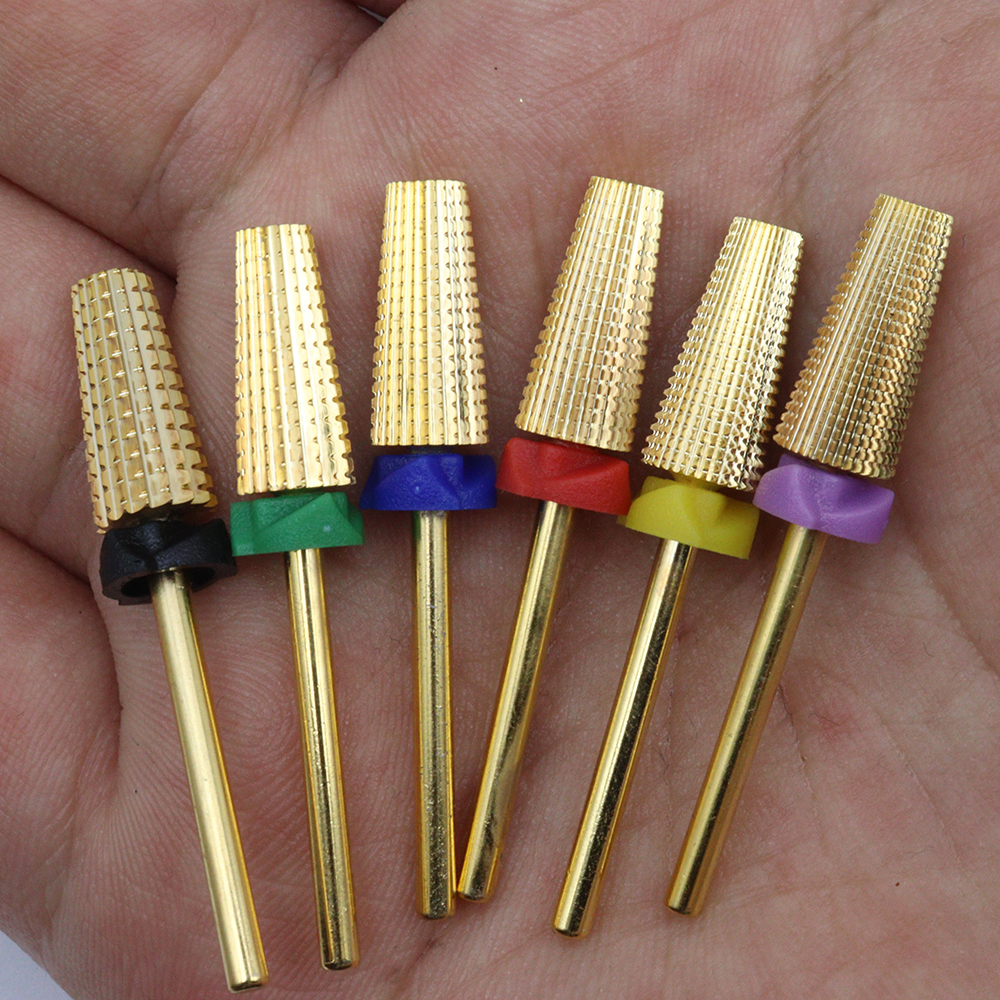 Punte da trapano per fresatura per chiodi in acciaio al tungsteno dorato 5 in 1 a doppia mano, carburo multifunzionale con elevata durezza per un lungo termine