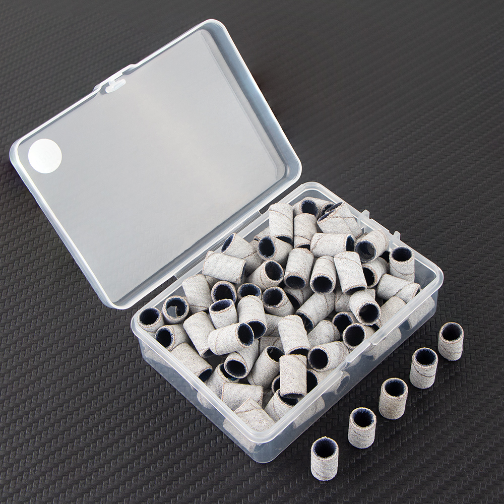 100 Uds. Brocas para uñas, bandas de lijado para máquina eléctrica, lima, amoladora, lijadora, juego de bandas para uñas acrílicas, herramientas de eliminación de Gel