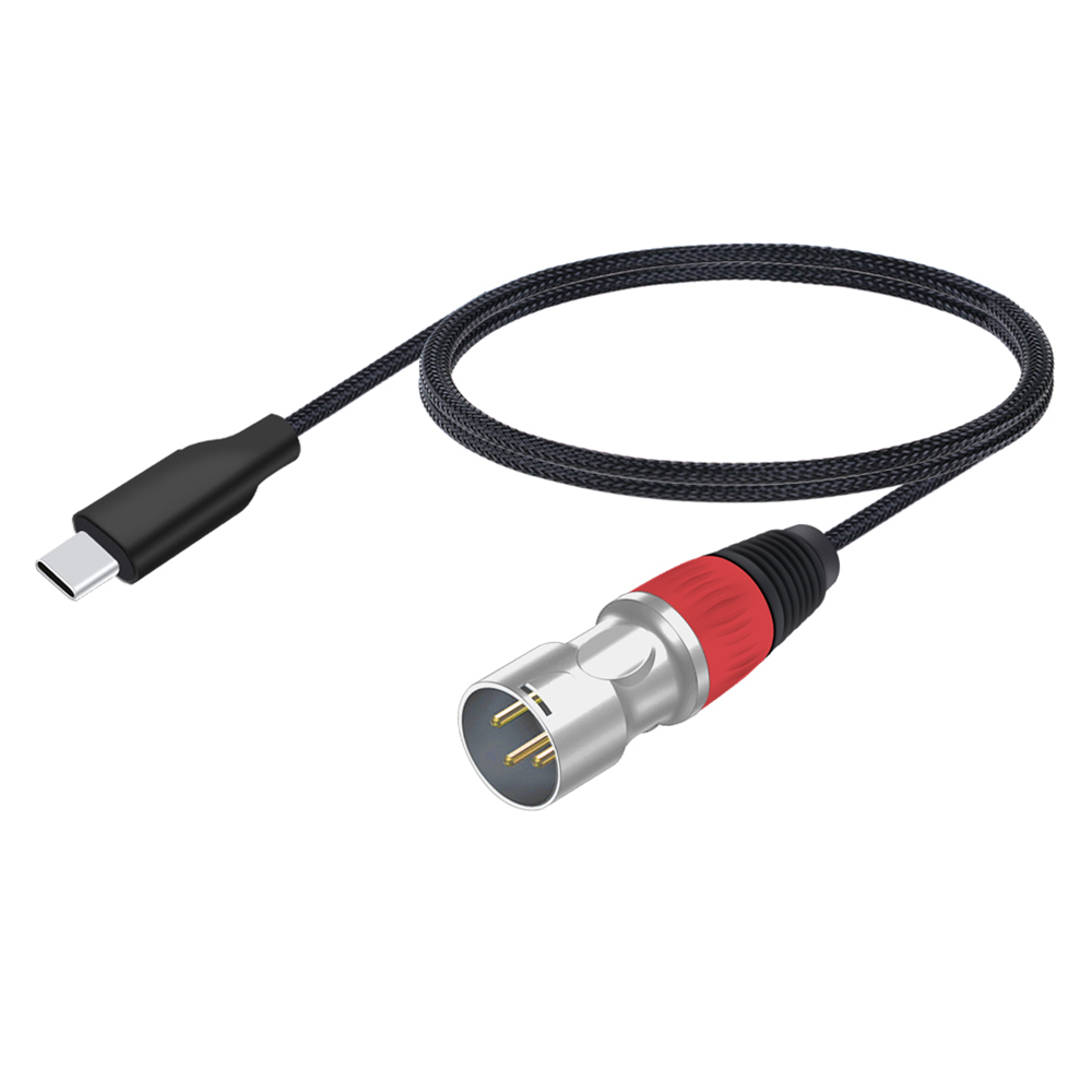 Kabel USB C robić XLR, adapter konwerter XLR robić USB C, kabel stereofoniczny USB typu C robić 3-pinowego XLR męskiego/żeńskiego wyjścia robić wzmacniacza, głośnika: Ciemnoszary / 1.5 m