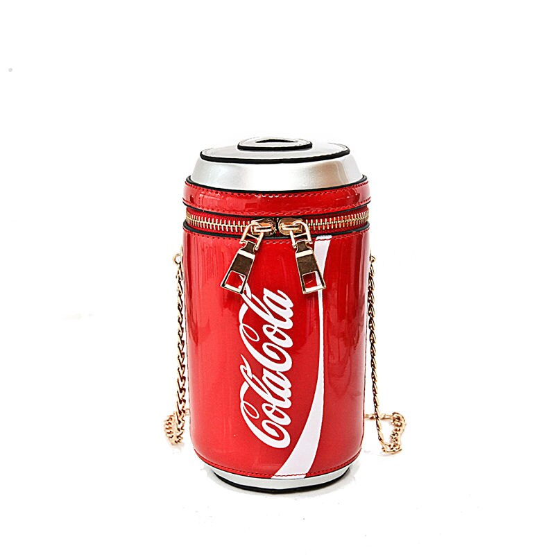 Cola dåser til kvinder skuldertasker til kvinder personlighed netværk crossbody taske til piger mini aftenpung sæk: Rød 1
