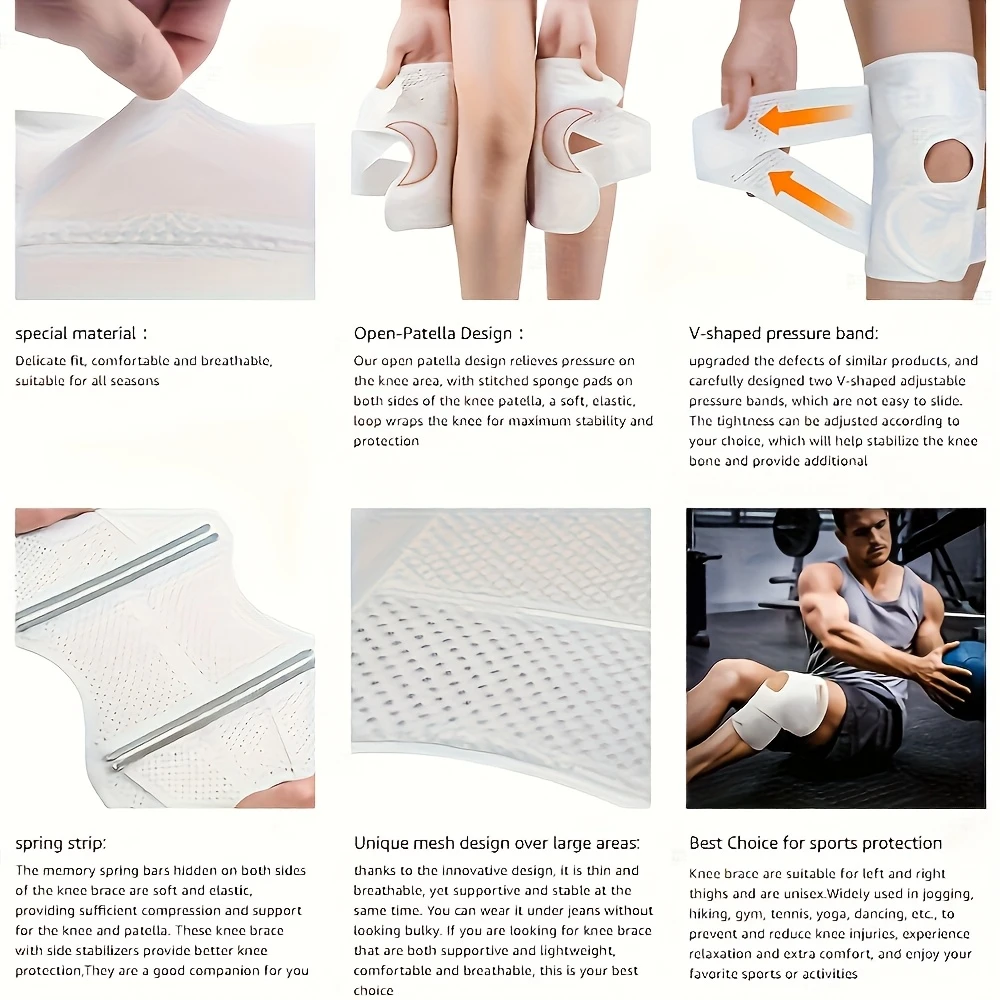 Rodilleras deportivas, baloncesto, ciclismo, correr, ajuste de articulación de rodilla, rodilleras de menisco, correas rotulares
