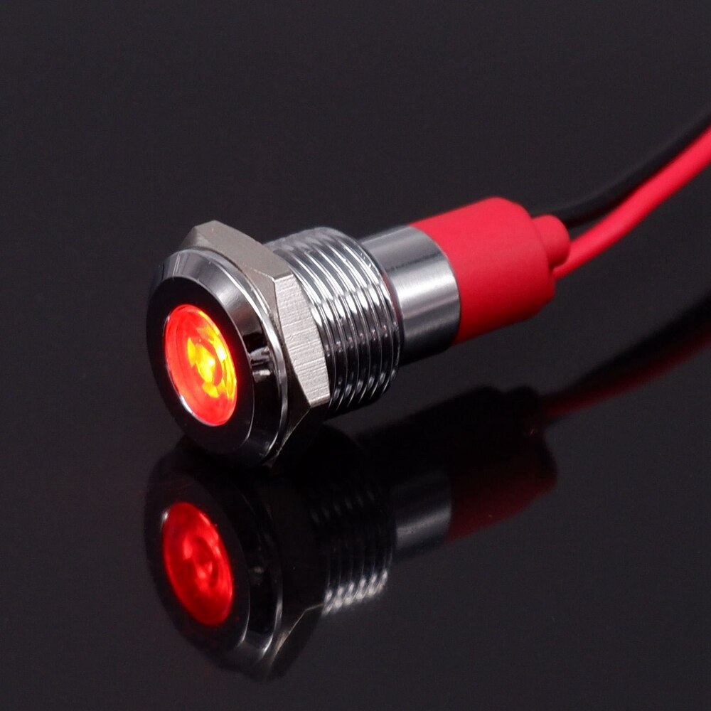 1PC 10mm Indicator Light LED Metal Signal Lamp 3V 5V 6V 12V 24V 220V Red Yellow Blue Green White Highlight Dustproof: 3-6V / Red