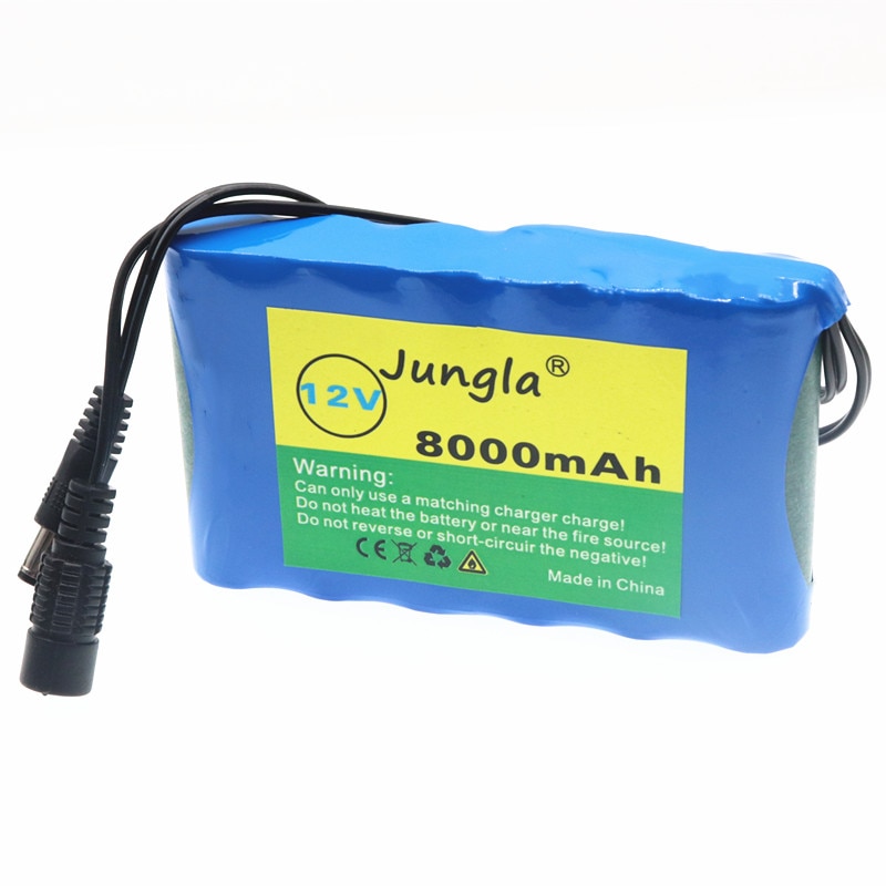 Original Portable Super 18650 Rechargeable Lithium Ion battery pack capacity DC 12 V 8000 Mah CCTV Cam Monitor+12.6V charger