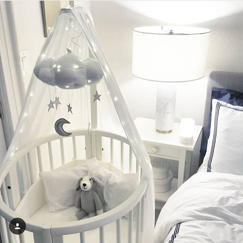 Koodykids barnrum dekor barnkammare hängande dekor vit rosa moln månen hängande dekor för baby flicka pojke rum plantskola dekoration