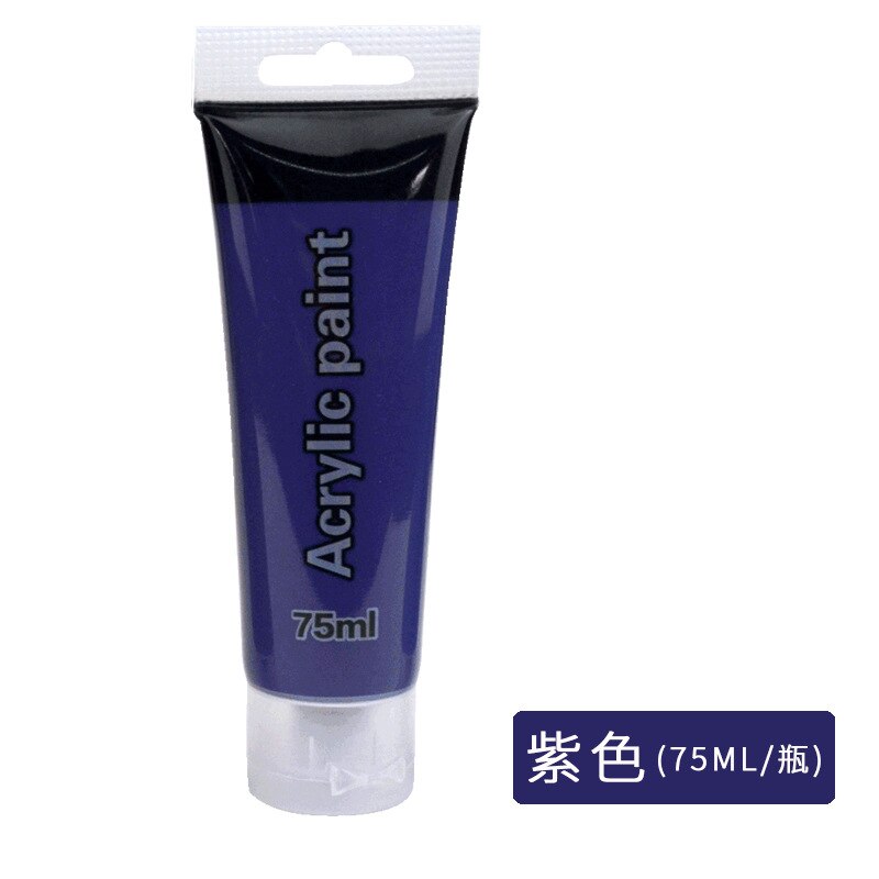 75ml Acrylic 12-color Art Wall Painting Hand-painted Monochrome Hose Art Painting Acrylic Paint: Purple