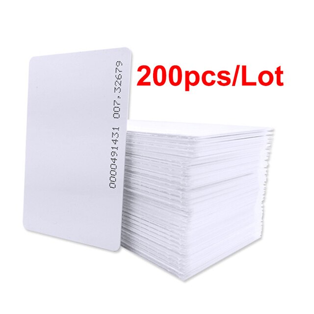 200PCS ID Thin Card TK4100 Chip Induction Card 125Khz Access Control Attendance Card PVC White RFID Key Tag Radio Frequency Card: 200 pcs