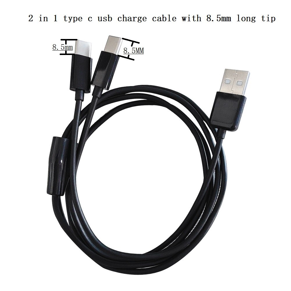 1 meter 3ft usb-c -ladekabel mit 8.5mm 2 in 1: Schwarz