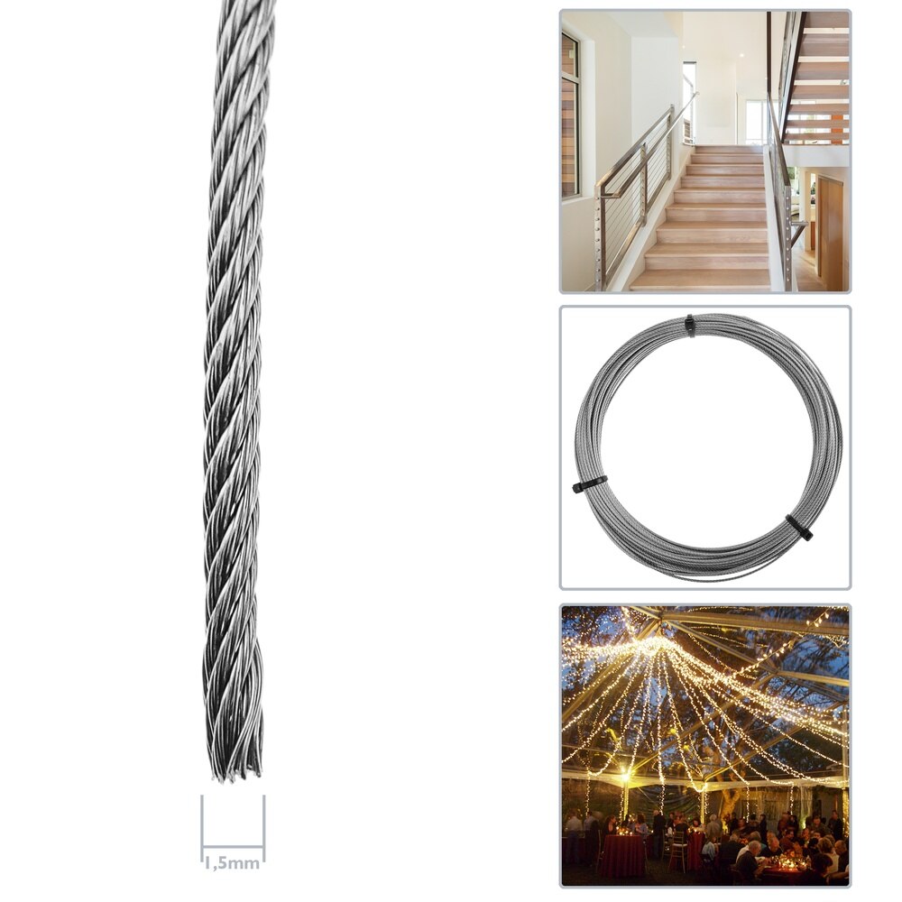 BeMatik-1,5mm stainless steel Cable in 25 m coil