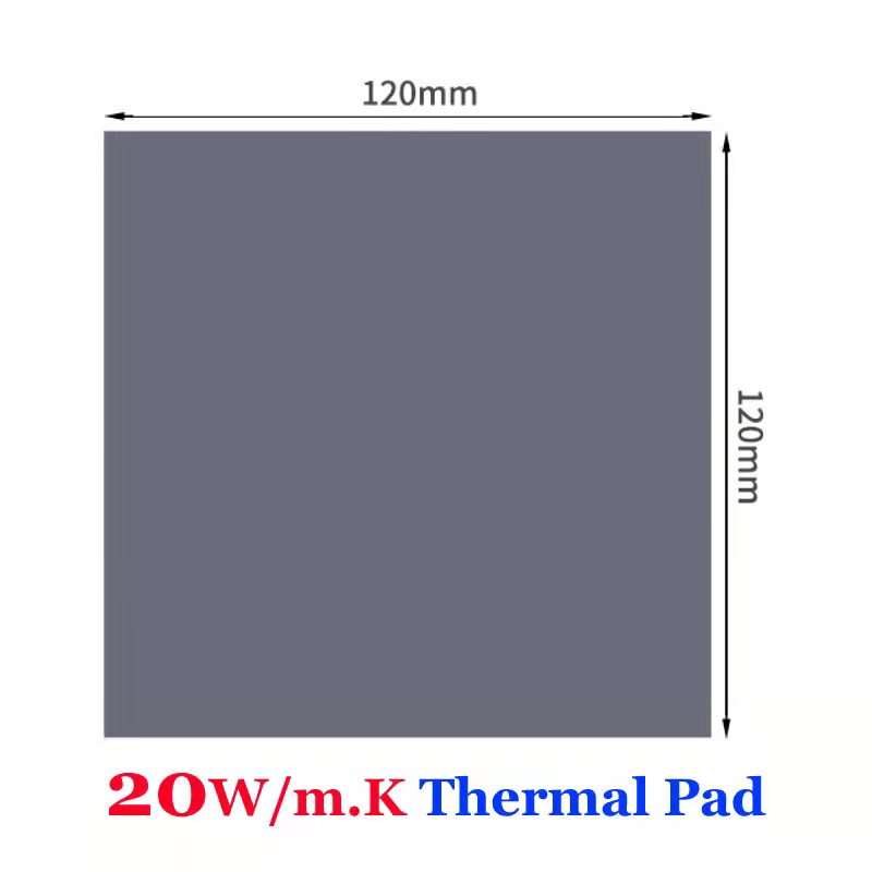 20w/ mk lämmönjohtavuus 120 x 120 mm lämpötyyny prosessorin jäähdytyselementin jäähdytys johtavat silikonityynyn lämpötyynyt