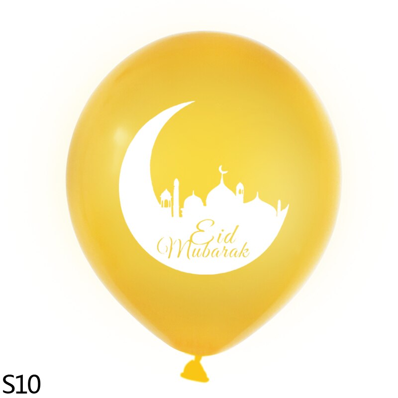 10 Stks/partij Eid Mubarak Decoratie Eid Latex Ballon Mubarak Letters Banner Ramadan Versieren Islamitische Ramadan Kareem Feestartikelen: S10-10pcs