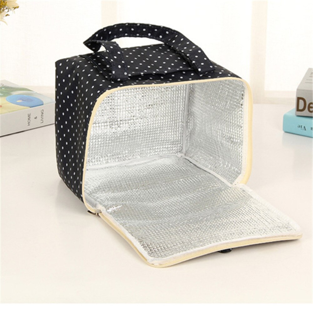 Lunch Tas Geïsoleerde Koude Dot Print Picknick Carry Case Thermische Draagbare Lunch Box Bento Pouch Lunch Container Voedsel Opslag tas