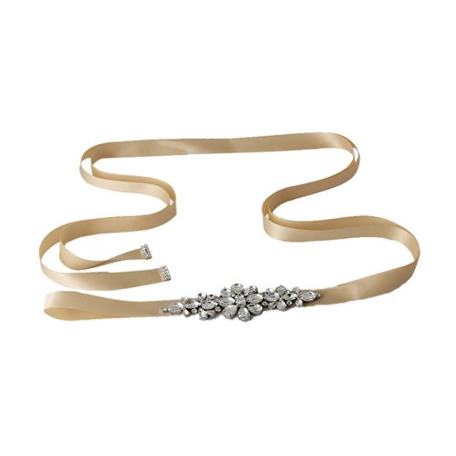 TRiXY S45 Handgemaakte Bruiloft Riemen Kristal Trouwjurk Riem Bruiloft Accessoires DIY Bruid Bridal Sjerpen Bridal Riemen: champagne