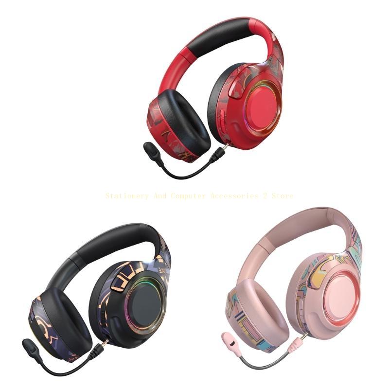 Wireless Gaming Headsets with Detachable Noise Cancelling Microphone Bluetooth-compatible Wireless Gaming Headphones