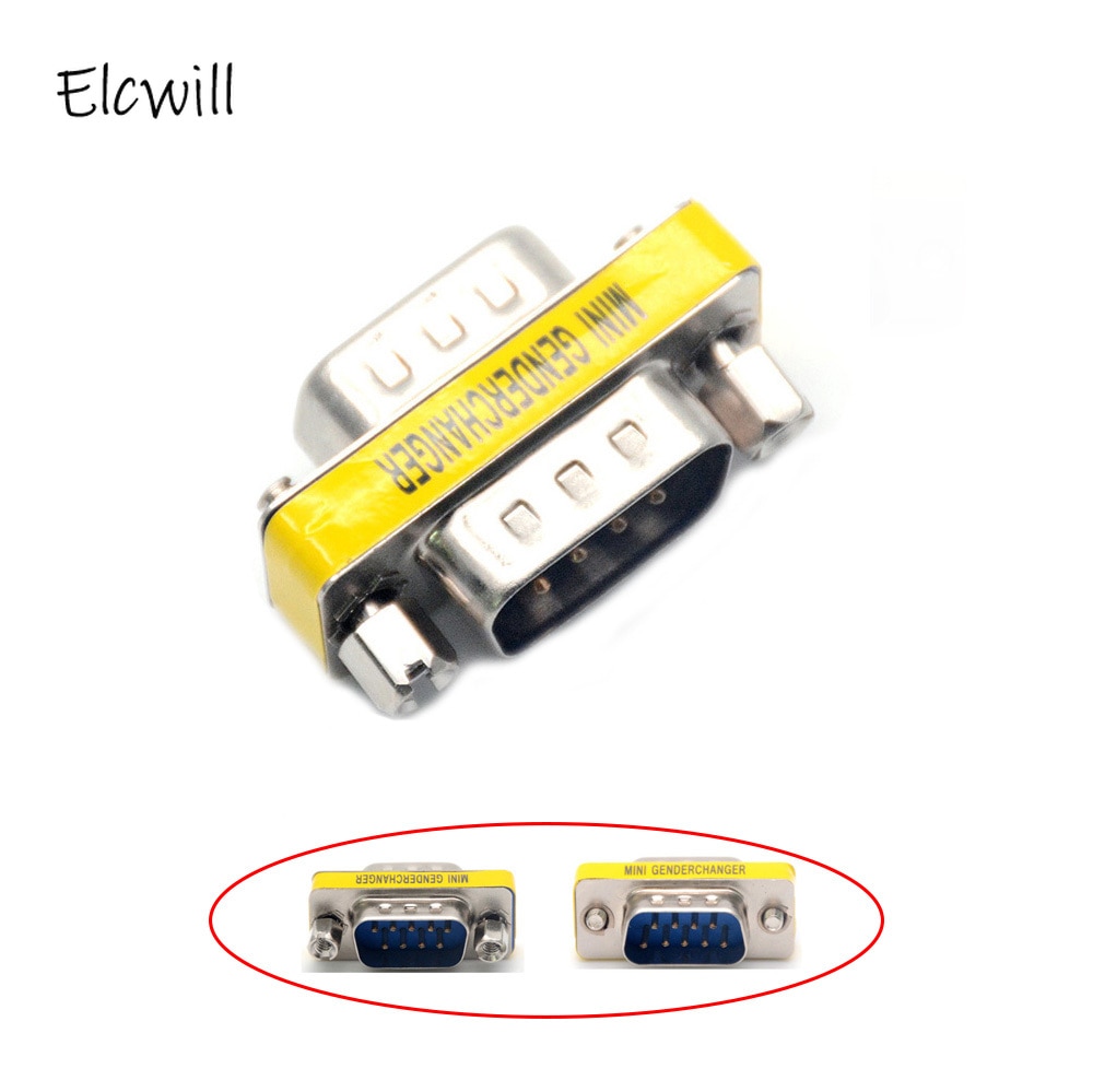 ¡Oferta! Conector d-sub DB9 RS-232 conector de 9 pines M-M/M-F/F-F adaptador hembra de cambiador de género en serie: DB9 Male / 1 Piece