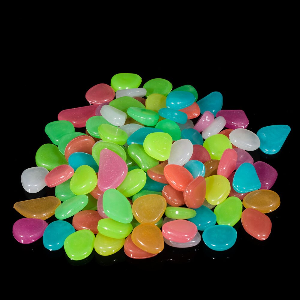 10Pcs Light-Emitting Artificial Pebble Stone Cute Glow in the Dark Walkway Aquarium Garden Fish Tank Decor Decoration