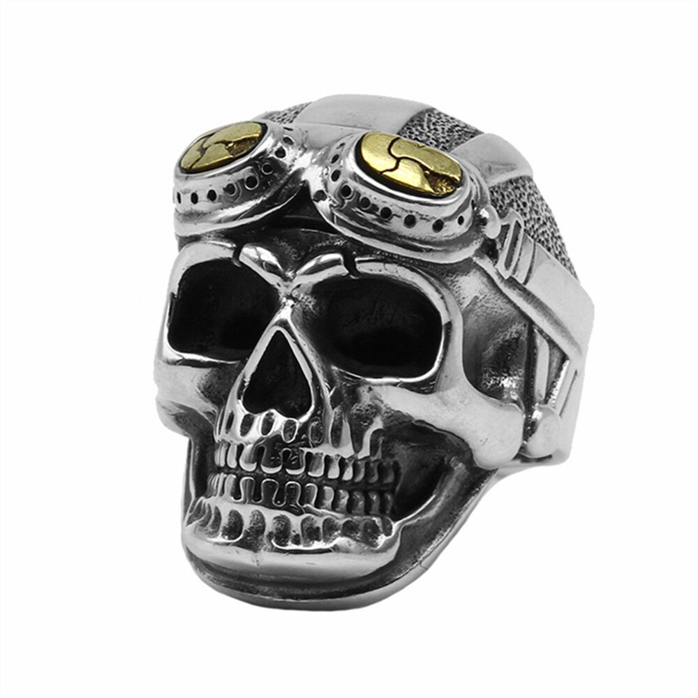 FDLK – bague Punk gothique Vintage avec crâne à l&#39;ancienne pour hommes, bijoux de fête à vélo de la seconde guerre mondiale