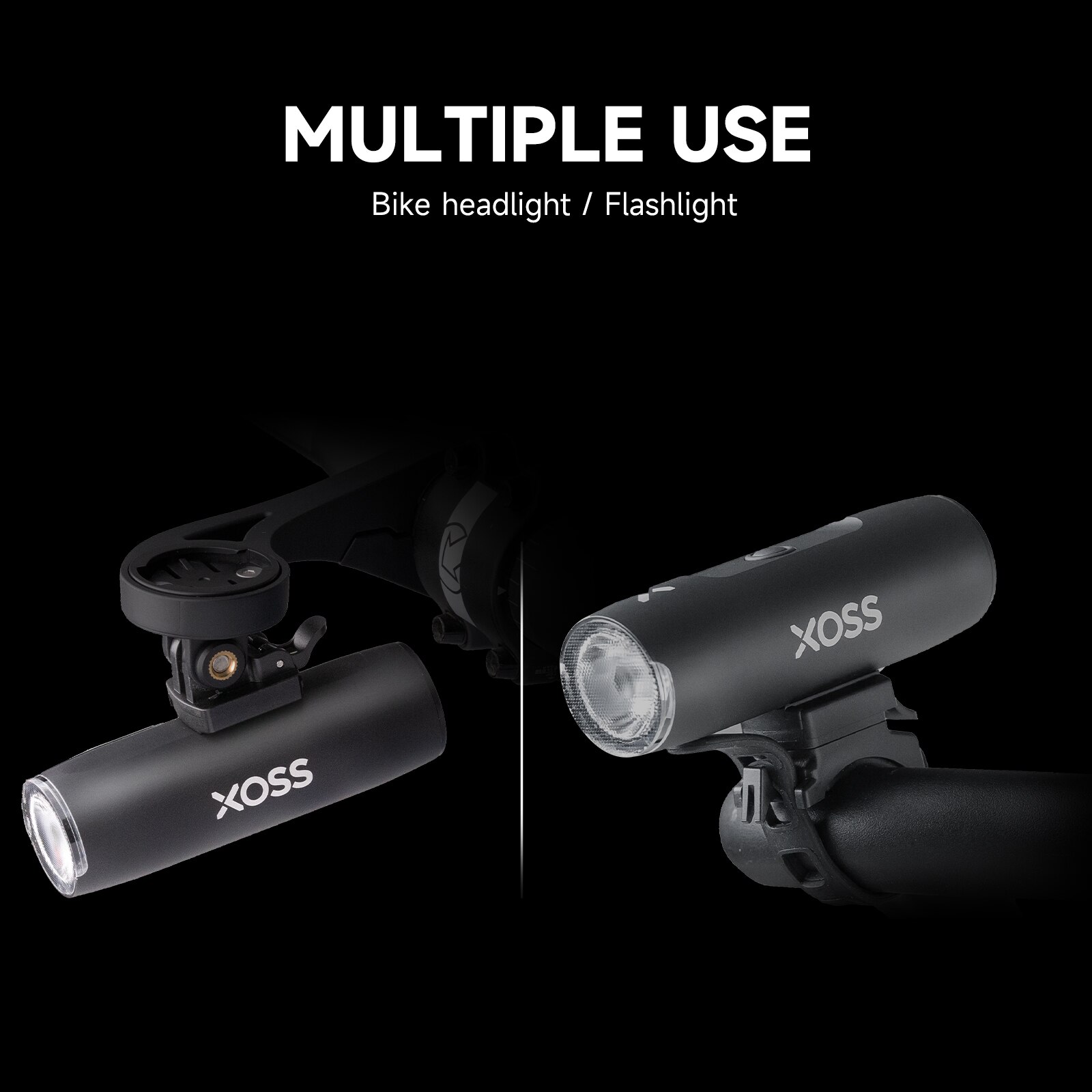 XOSS Bicycle Head Light Rainproof USB Rechargeable Road MTB Mountain Bike Front Lamp Cycling Flashlight Riding Accessories