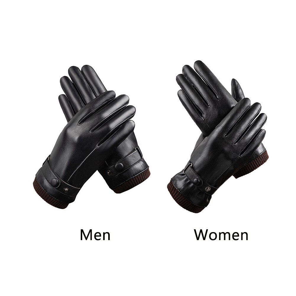 Mittens Keep Warm Anti Slip PU Leather Windproof Skiing Gloves Cold Weather Winter Cycling Outdoor Riding Thermal